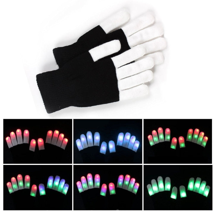 LED Colorful Luminous Performance Gloves Children Gloves, One Pair, About 10 Years Old