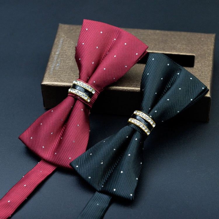 Polyester Yarn Diamond Bow Tie Metal Bow for Men