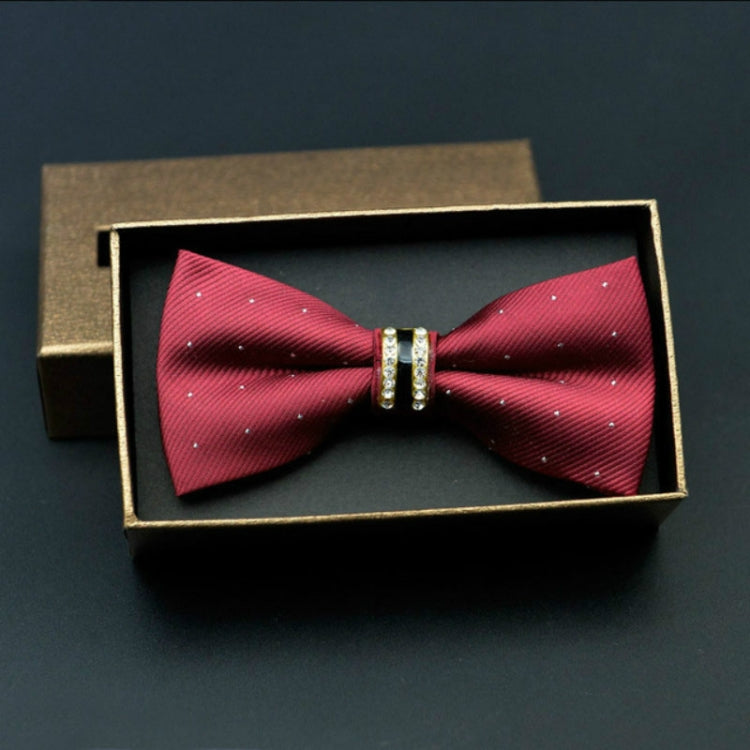 Polyester Yarn Diamond Bow Tie Metal Bow for Men