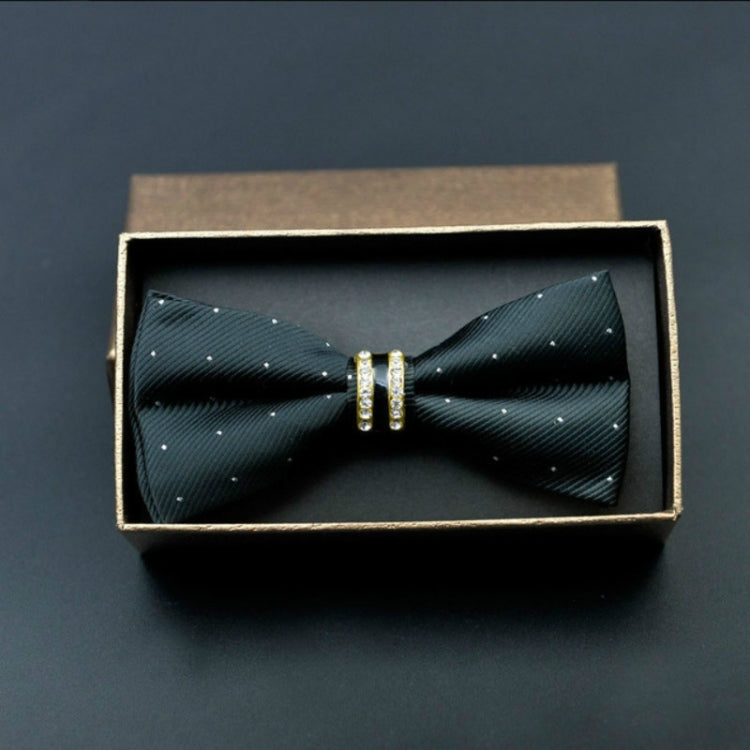 Polyester Yarn Diamond Bow Tie Metal Bow for Men