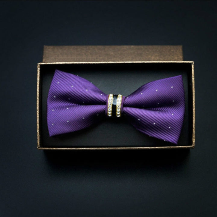 Polyester Yarn Diamond Bow Tie Metal Bow for Men