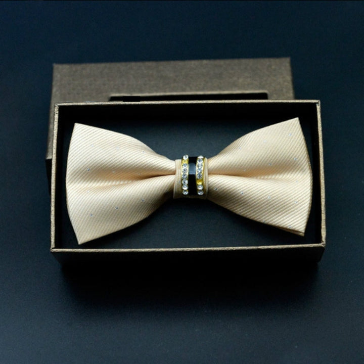 Polyester Yarn Diamond Bow Tie Metal Bow for Men