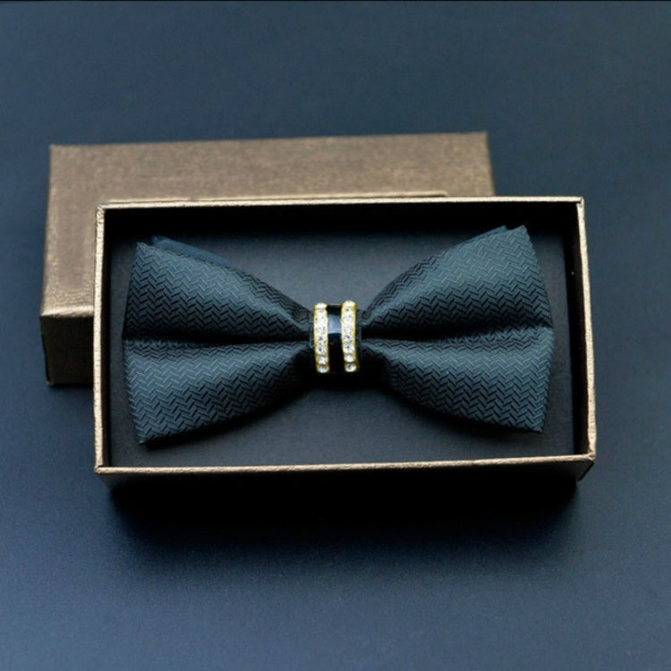 Polyester Yarn Diamond Bow Tie Metal Bow for Men