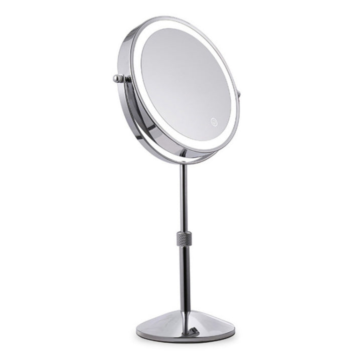 Desktop Double-SidedRound LED Luminous Makeup Mirror Liftable Magnifying Mirror, Plane + 3 Times Magnification(7-inch Battery Model), Plane + 5 Times Magnification(7-inch Battery Model), Plane + 7 Times Magnification(7-inch Battery Model)