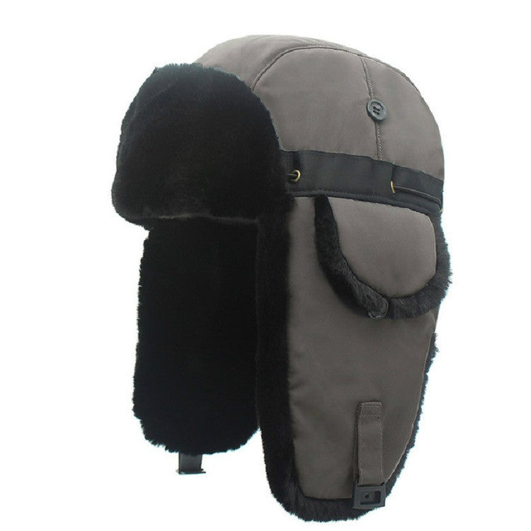 Winter Outdoor Padded Adjustable Head Circumference Ski Hat Warm Ear Protected Cap Flight Hats, Black Black Fur, Black Brown Fur, Dark Blue Black Fur, Dark Blue Brown Fur, Gray Black Fur, Gray Brown Fur, Army Green Black Fur, Army Green Brown Fur