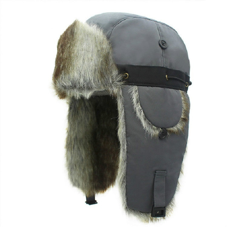 Winter Outdoor Padded Adjustable Head Circumference Ski Hat Warm Ear Protected Cap Flight Hats, Black Black Fur, Black Brown Fur, Dark Blue Black Fur, Dark Blue Brown Fur, Gray Black Fur, Gray Brown Fur, Army Green Black Fur, Army Green Brown Fur