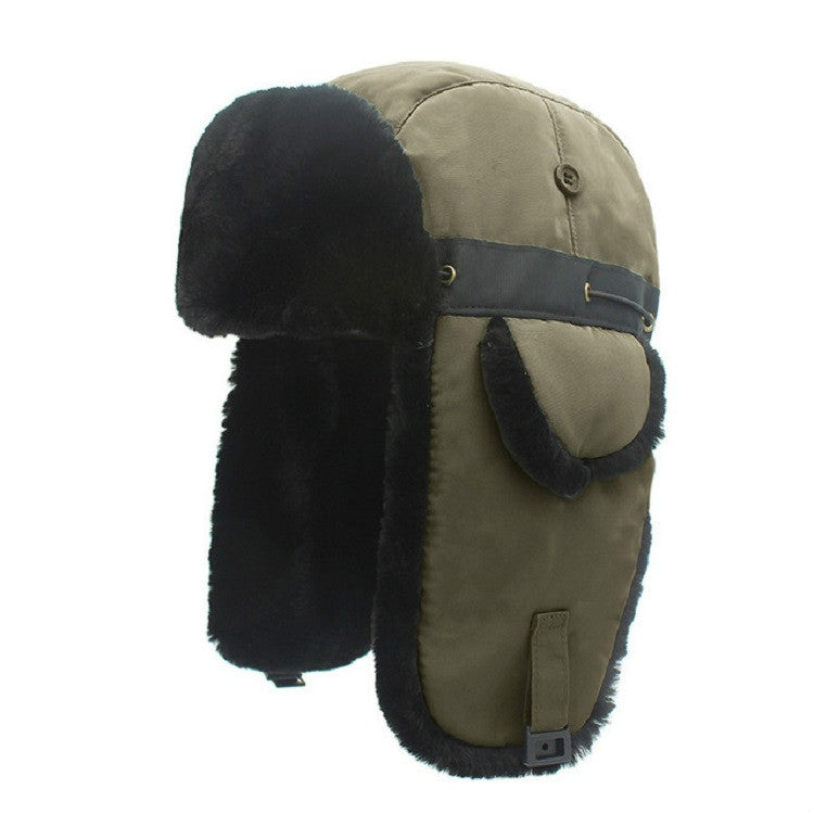 Winter Outdoor Padded Adjustable Head Circumference Ski Hat Warm Ear Protected Cap Flight Hats, Black Black Fur, Black Brown Fur, Dark Blue Black Fur, Dark Blue Brown Fur, Gray Black Fur, Gray Brown Fur, Army Green Black Fur, Army Green Brown Fur