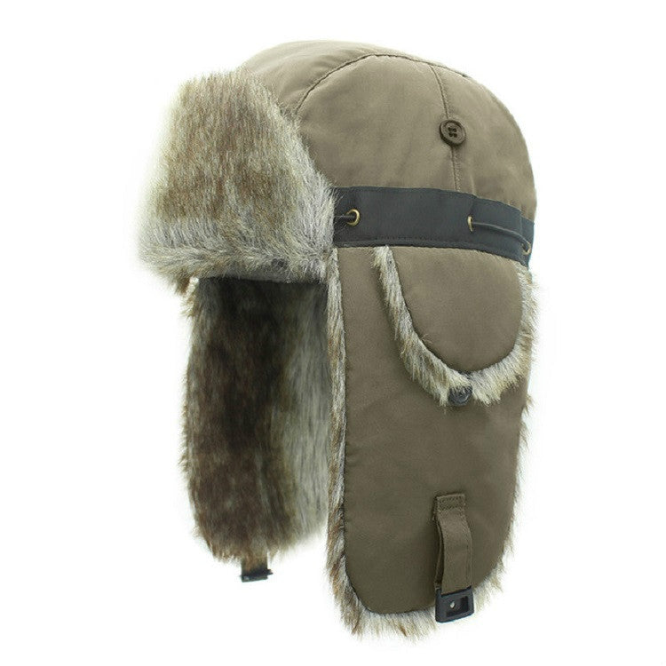 Winter Outdoor Padded Adjustable Head Circumference Ski Hat Warm Ear Protected Cap Flight Hats, Black Black Fur, Black Brown Fur, Dark Blue Black Fur, Dark Blue Brown Fur, Gray Black Fur, Gray Brown Fur, Army Green Black Fur, Army Green Brown Fur