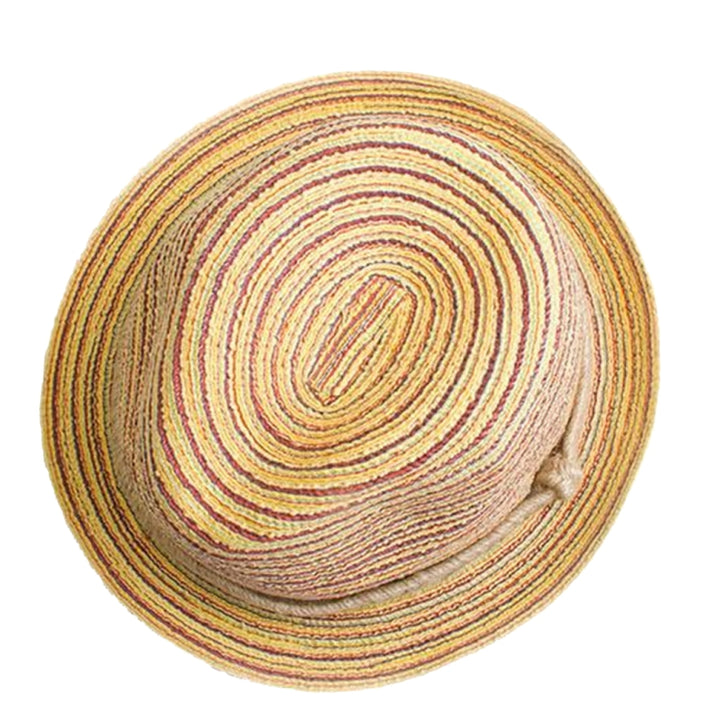 Colorful Striped Foldable Straw Hat Topee Bohemia Cap, Bohemia