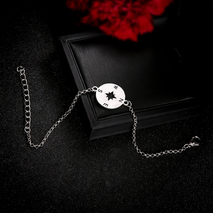 3pcs / Set Silver Bohemian Hollow Arrow Compass Beads Chain for Women