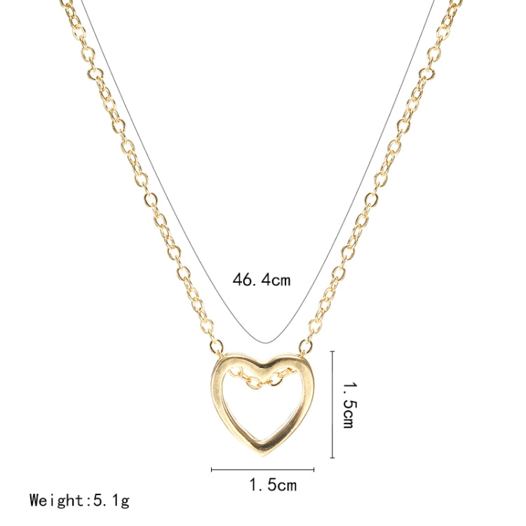 Fashion Necklace Heart Design Hollow Simple Necklace, gold, sliver