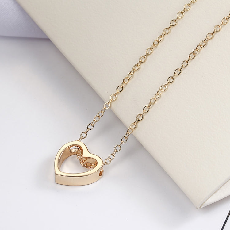 Fashion Necklace Heart Design Hollow Simple Necklace, gold, sliver