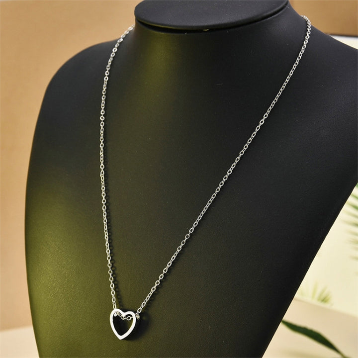 Fashion Necklace Heart Design Hollow Simple Necklace, gold, sliver