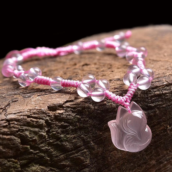 Women Jewelry Pink Fox Crystal Anklets