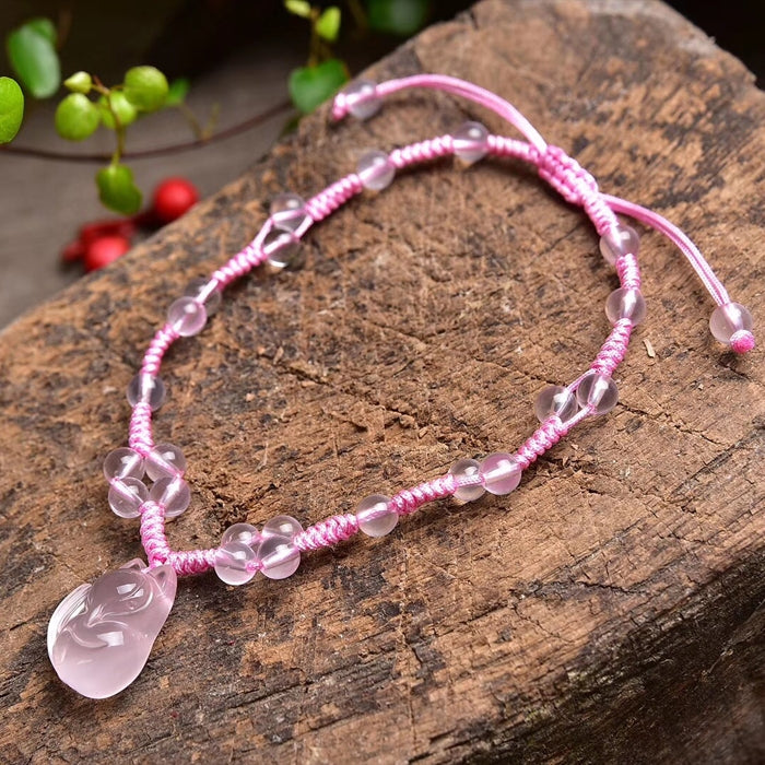 Women Jewelry Pink Fox Crystal Anklets