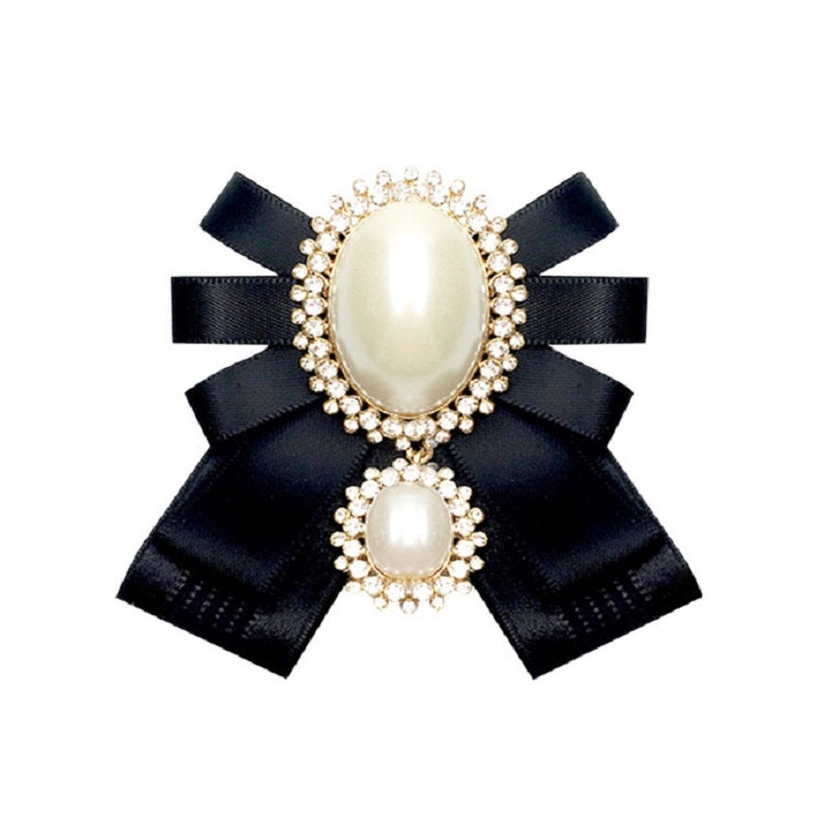 Women Pearl Bow-knot Bow Tie Cloth Brooch Clothing Accessories, Pin Buckle Version, Tie Belt Version