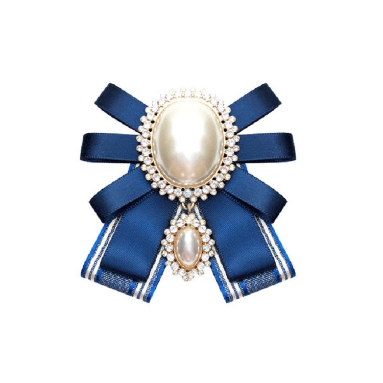 Women Pearl Bow-knot Bow Tie Cloth Brooch Clothing Accessories, Pin Buckle Version, Tie Belt Version