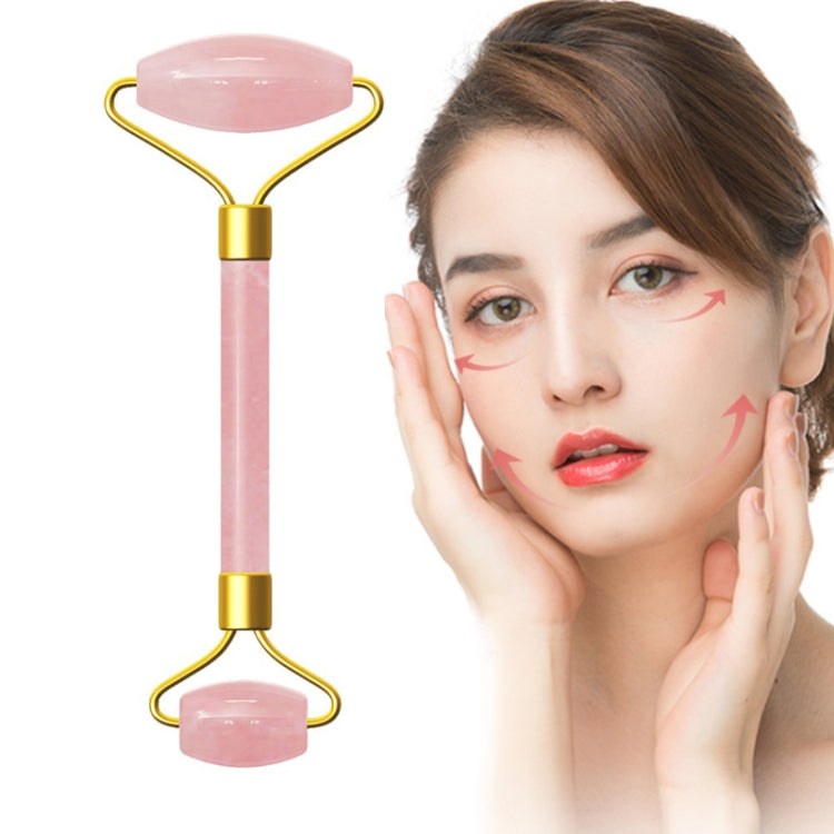 Double Head Massage Roller Natural Rose Crystal Quartz Jade Stone Anti Cellulite Wrinkle Facial Body Beauty Health Tool