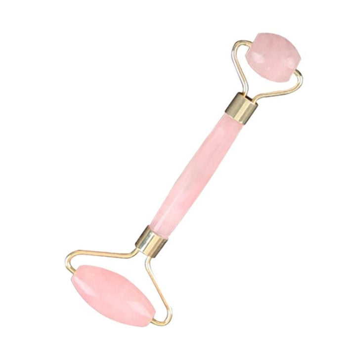 Double Head Massage Roller Natural Rose Crystal Quartz Jade Stone Anti Cellulite Wrinkle Facial Body Beauty Health Tool