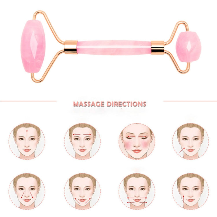 Double Head Massage Roller Natural Rose Crystal Quartz Jade Stone Anti Cellulite Wrinkle Facial Body Beauty Health Tool