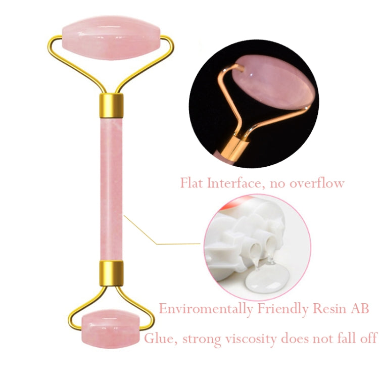 Double Head Massage Roller Natural Rose Crystal Quartz Jade Stone Anti Cellulite Wrinkle Facial Body Beauty Health Tool