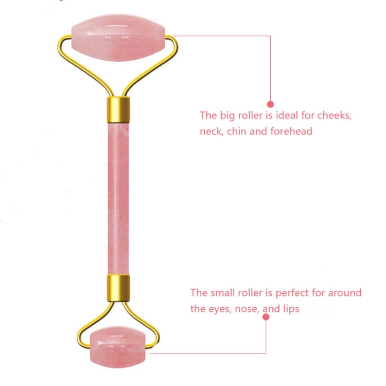 Double Head Massage Roller Natural Rose Crystal Quartz Jade Stone Anti Cellulite Wrinkle Facial Body Beauty Health Tool