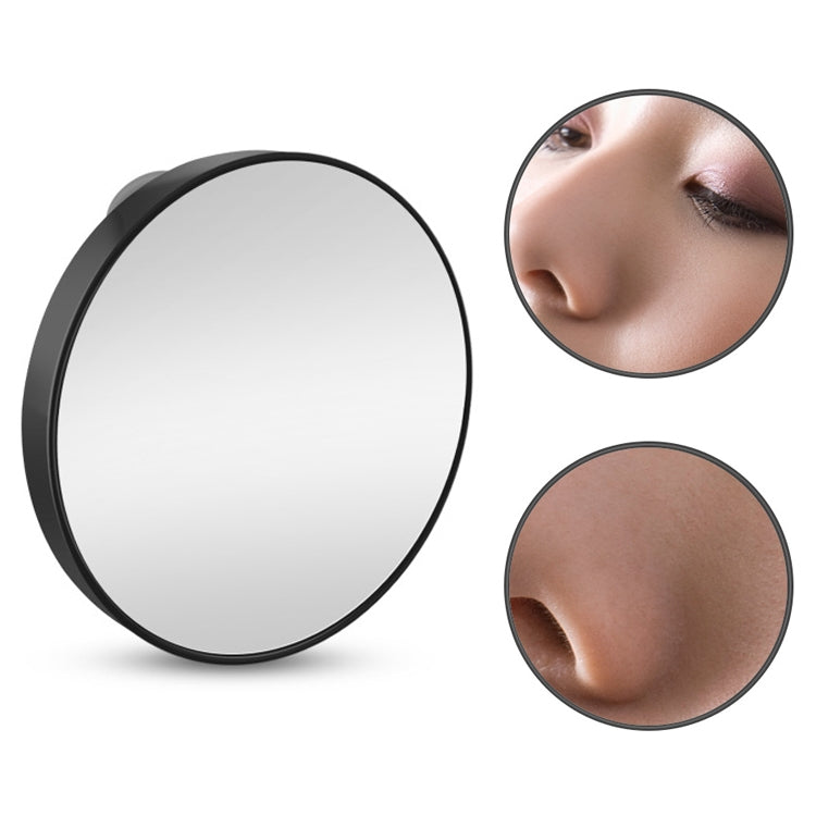 Magnification Small Round Mirror with Suction Cup Makeup Mirror 8.8cm Magnification Makeup Mirror, Black Ten Times, Black Five Times