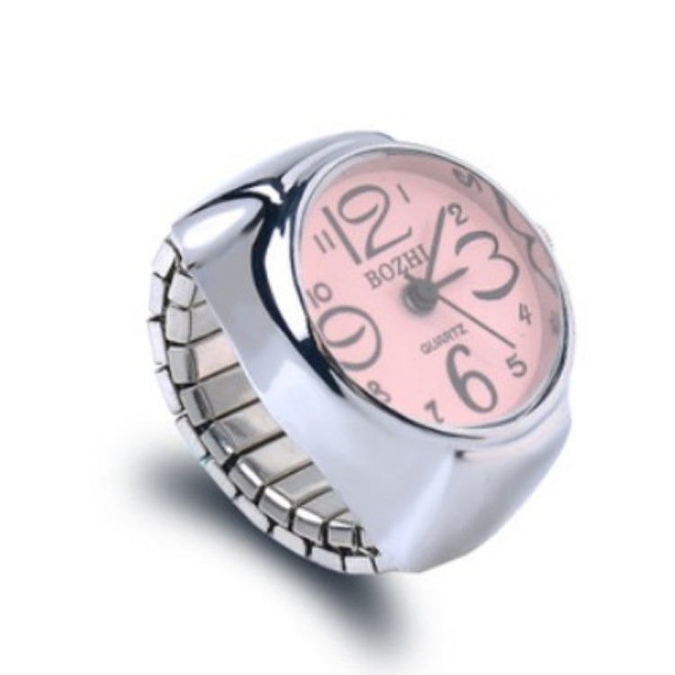 Creative Fashion Alloy Silver Shell Disc Watch Ring, Red, Pink, Blue, Black, Purple