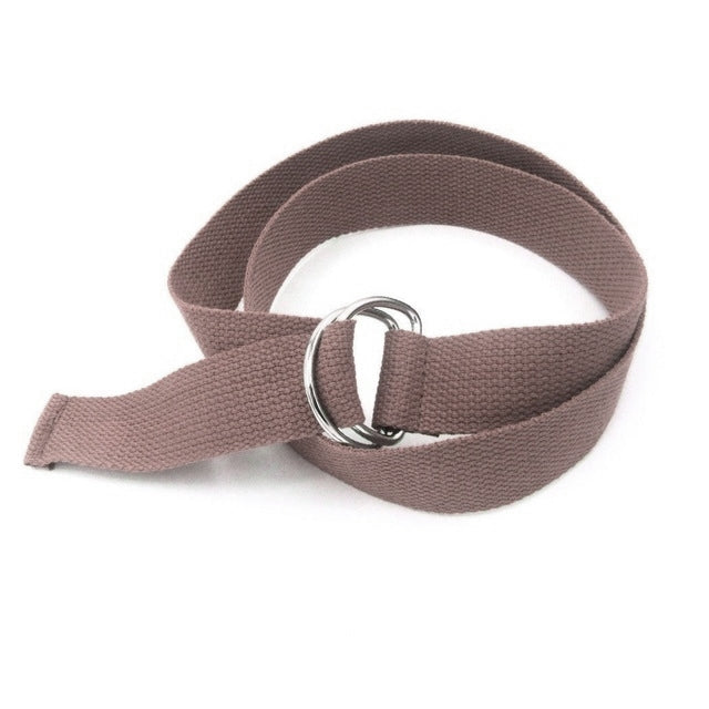 Unisex Canvas Waist Belts Double Rings Buckle Waistband Strap Belts Solid Casual Belt, 105 x 3.2cm