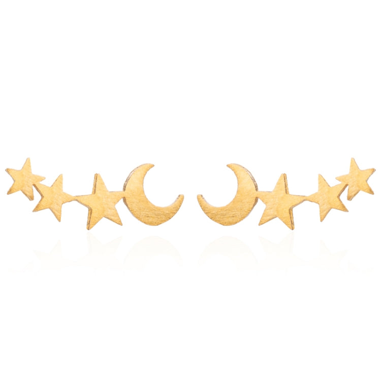 Simple Moon Star Stud Earrings for Women Birthday Gift Jewelry, Gold, Rose Gold, Silver