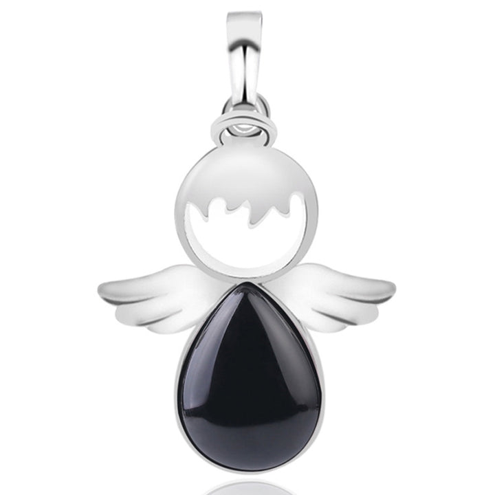 Women Angel Wings Pendants Natural Crystal Stone Necklaces