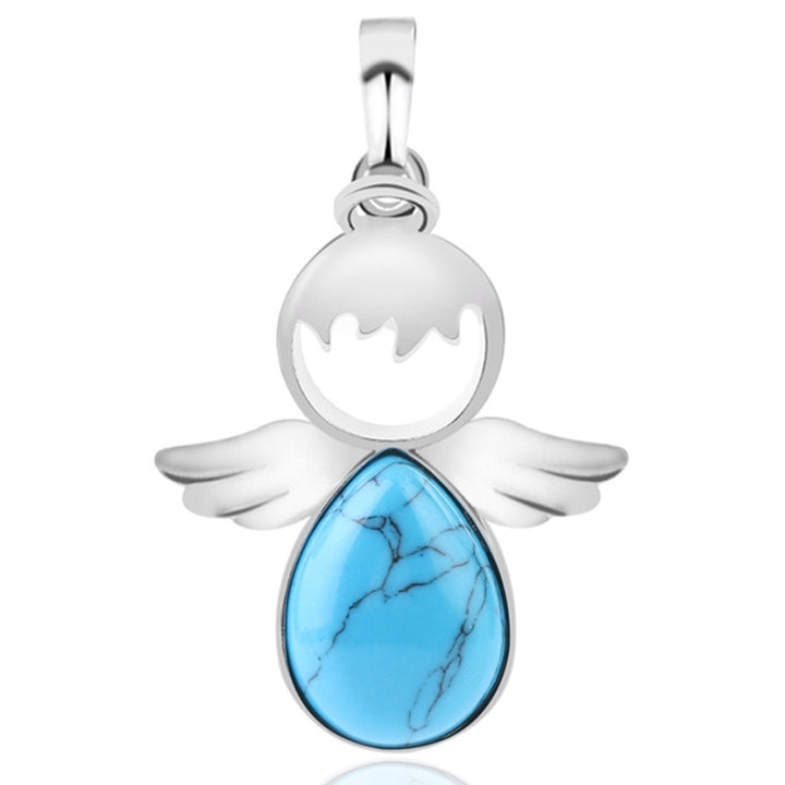 Women Angel Wings Pendants Natural Crystal Stone Necklaces