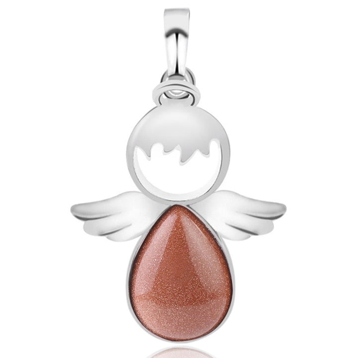 Women Angel Wings Pendants Natural Crystal Stone Necklaces