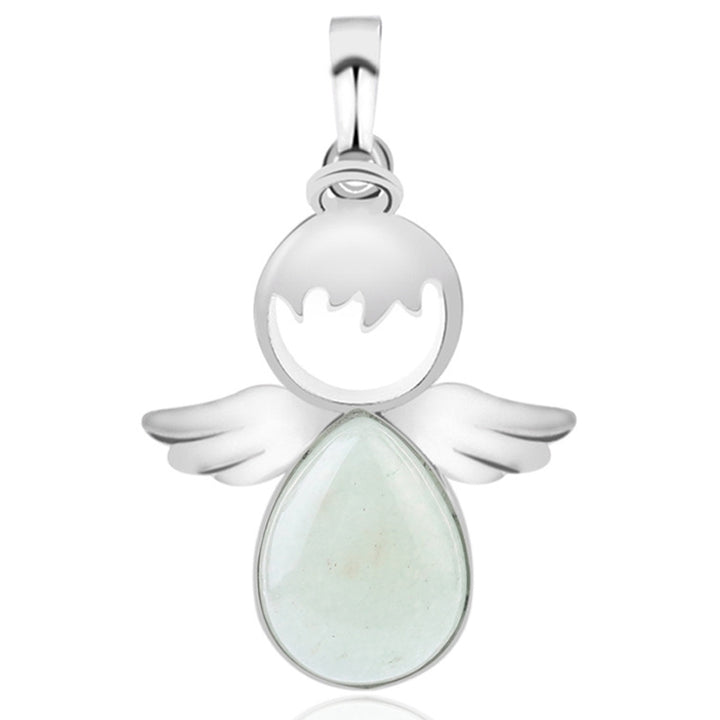 Women Angel Wings Pendants Natural Crystal Stone Necklaces