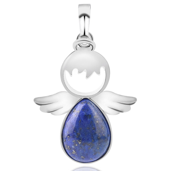 Women Angel Wings Pendants Natural Crystal Stone Necklaces