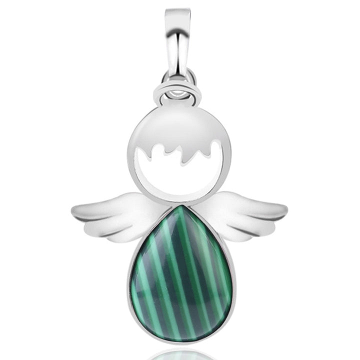 Women Angel Wings Pendants Natural Crystal Stone Necklaces