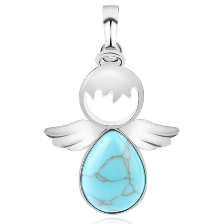 Women Angel Wings Pendants Natural Crystal Stone Necklaces