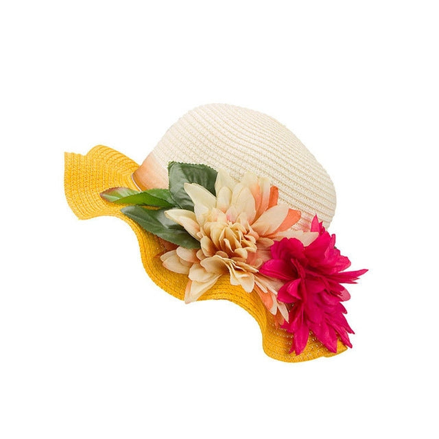 Sun Hats Summer Hats Flower Large Eaves Straw Beach Cap Straw Hat