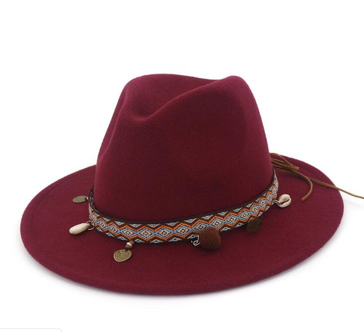 Women Jazz Caps Bohemia Style Woolen Hats for Spring Summer Beach