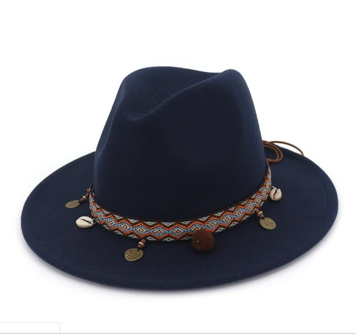 Women Jazz Caps Bohemia Style Woolen Hats for Spring Summer Beach