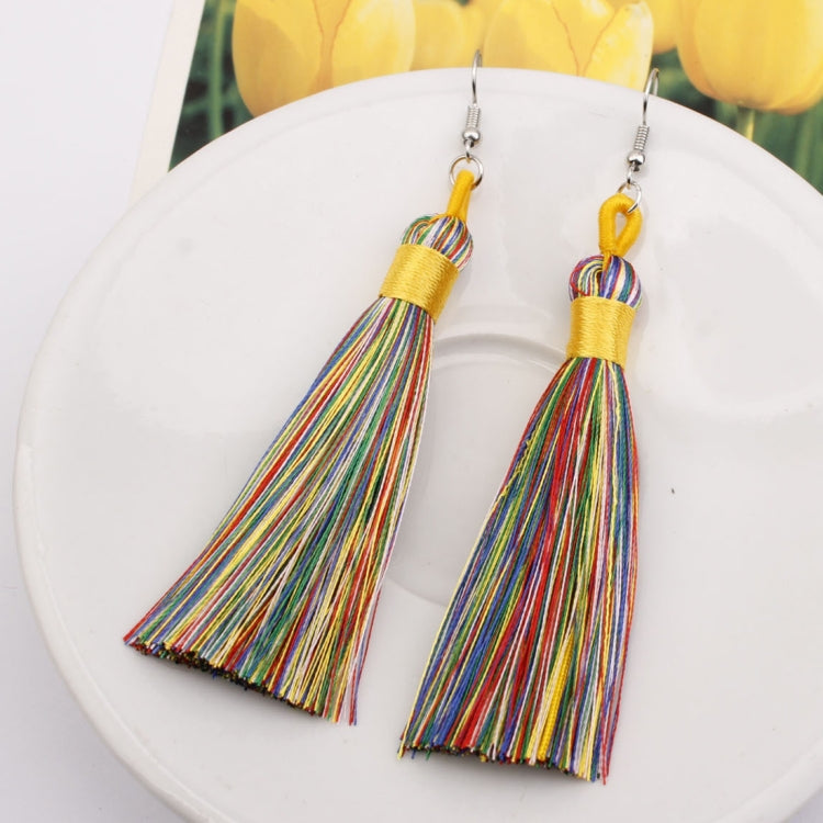 3 PCS Women Boho Fashion Long Tassel Earrings, Black, Blue, Yellow, Purple, Red, Pink, White, Multicolor, wine red, rose red, green, grey, deep coffee, coffee