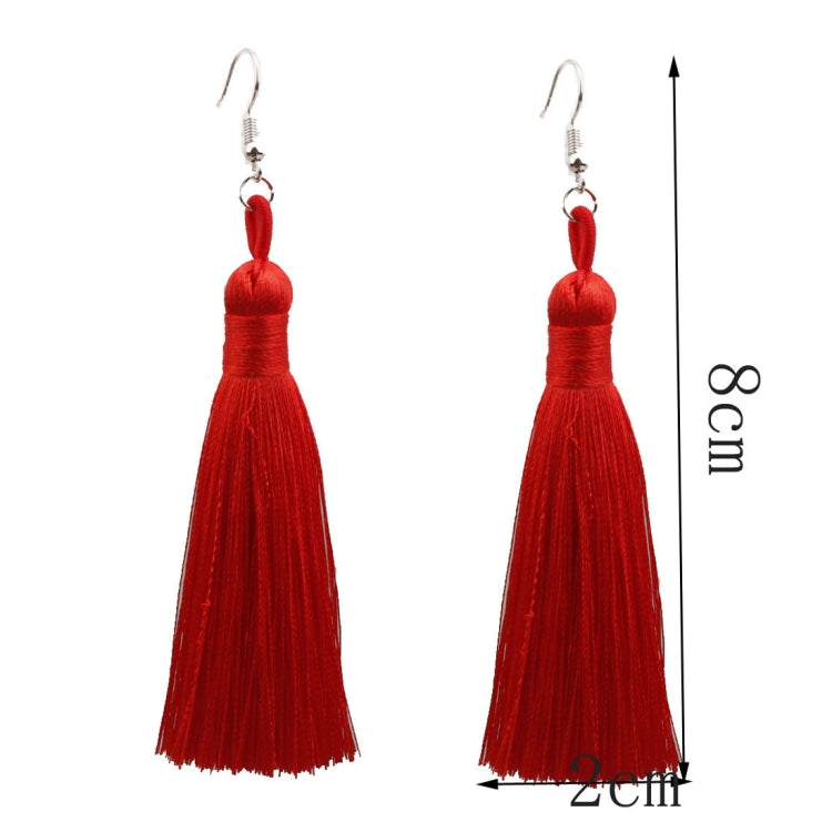 3 PCS Women Boho Fashion Long Tassel Earrings, Black, Blue, Yellow, Purple, Red, Pink, White, Multicolor, wine red, rose red, green, grey, deep coffee, coffee