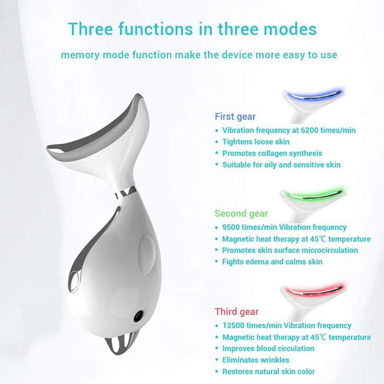 Electric Dolphin Neck Massager Wrinkle Removal Handheld Vibration Neck Face Massage Beauty Instrument Tool