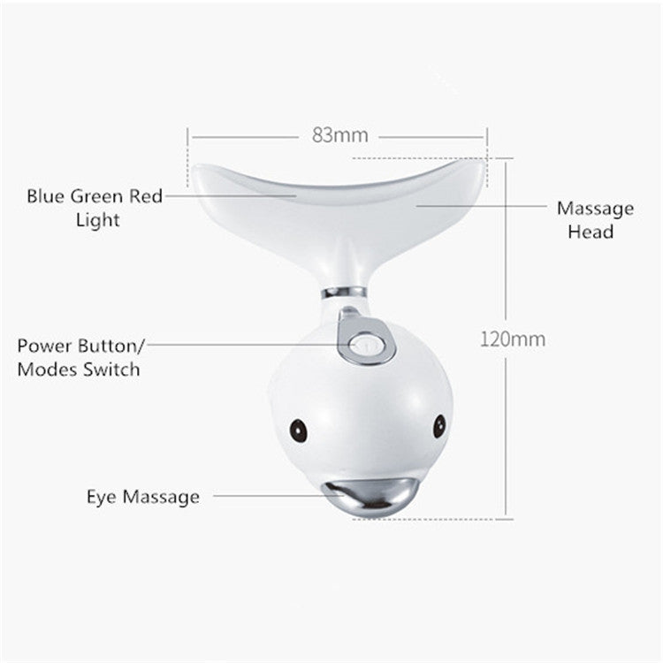 Electric Dolphin Neck Massager Wrinkle Removal Handheld Vibration Neck Face Massage Beauty Instrument Tool