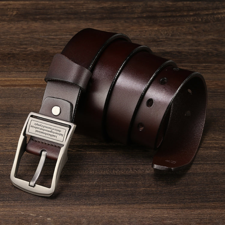 Men's Pin Buckle Leather Belt Pure Leather Pants Belt, 110cm, 115cm, 120cm, 125cm