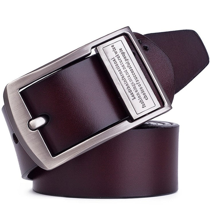 Men's Pin Buckle Leather Belt Pure Leather Pants Belt, 110cm, 115cm, 120cm, 125cm