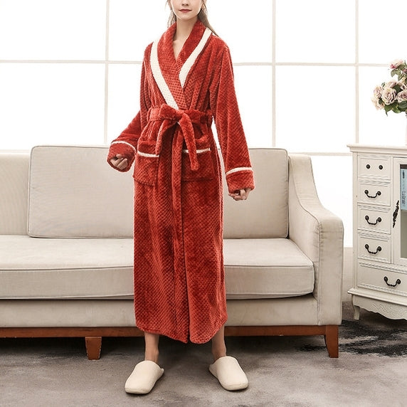 Couple Models Thick Warm Long Paragraph Large Size Terry Cloth Bathrobe, Female M, Male M, Female XL, Male XL, Female XXXL, Male XXXL