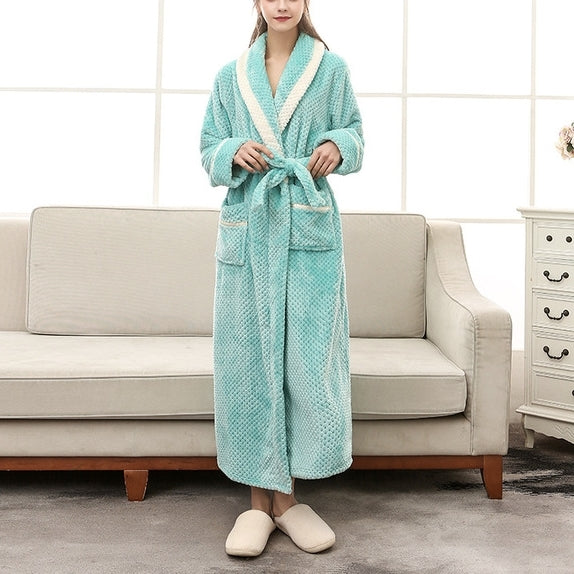 Couple Models Thick Warm Long Paragraph Large Size Terry Cloth Bathrobe, Female M, Male M, Female XL, Male XL, Female XXXL, Male XXXL