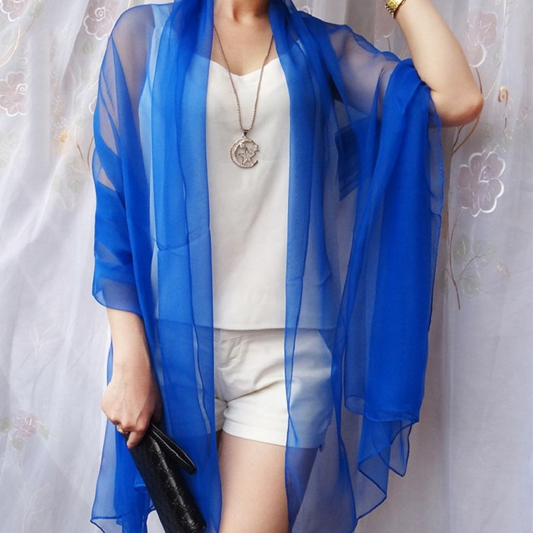 Summer Ultra-thin Chiffon Silk Scarf Air Conditioning Shawl Sunscreen Scarf, 190 x 120cm