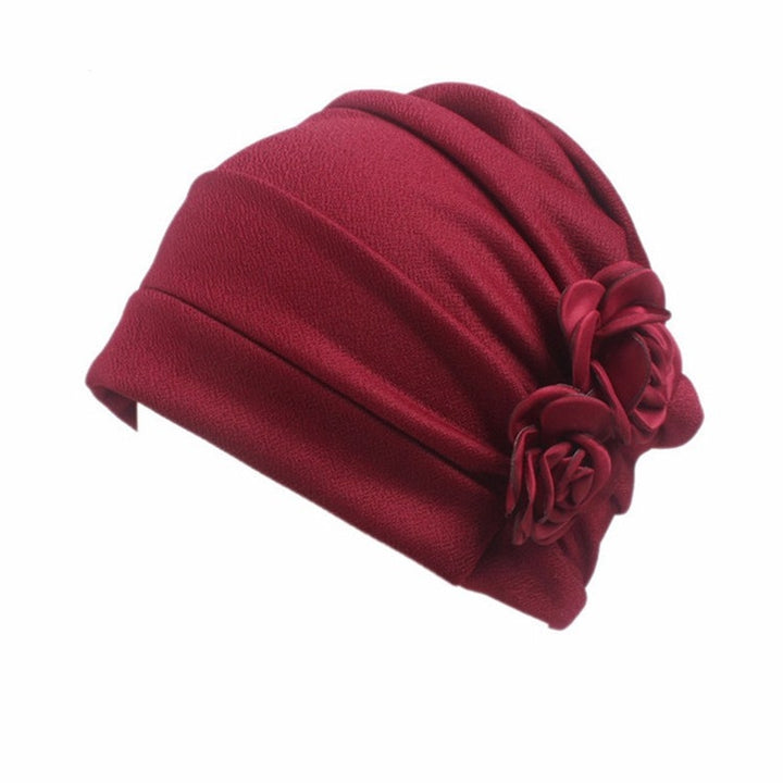 Flower Wrinkled Pull-over Confinement Chemotherapy Cap, One  Size